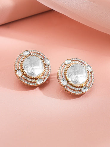 Cubic Zirconia Oversized Statement Stud Earrings