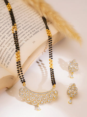 Black Beaded Gold Mangalsutra Set