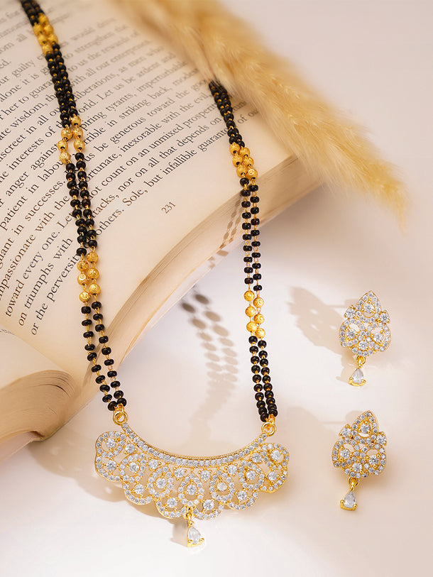 Black Beaded Gold Mangalsutra Set
