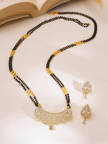 Black Beaded Gold Mangalsutra Set