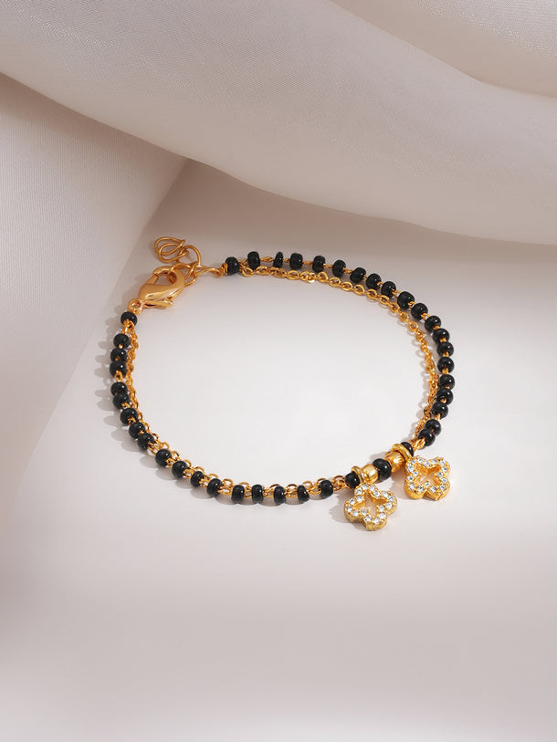 Clover Spark Charm Mangalsutra Bracelet