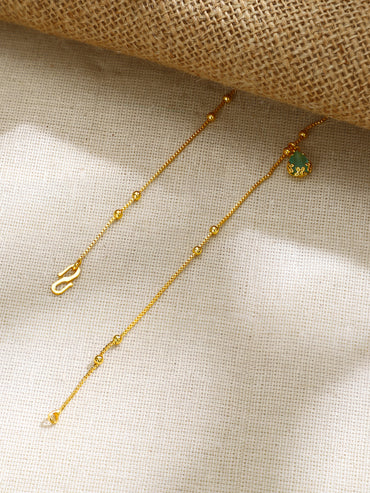 Gold Plated Rainbow Dewdrop Crystal Charm Chain Necklace
