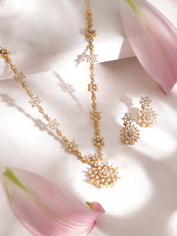 Alluring American Diamond Zirconia Necklace Set