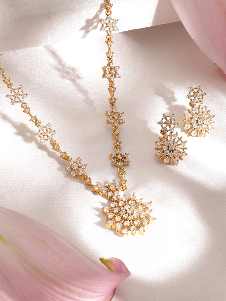 Alluring American Diamond Zirconia Necklace Set