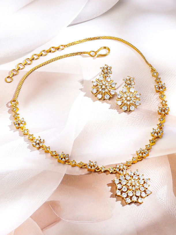 Alluring American Diamond Zirconia Necklace Set