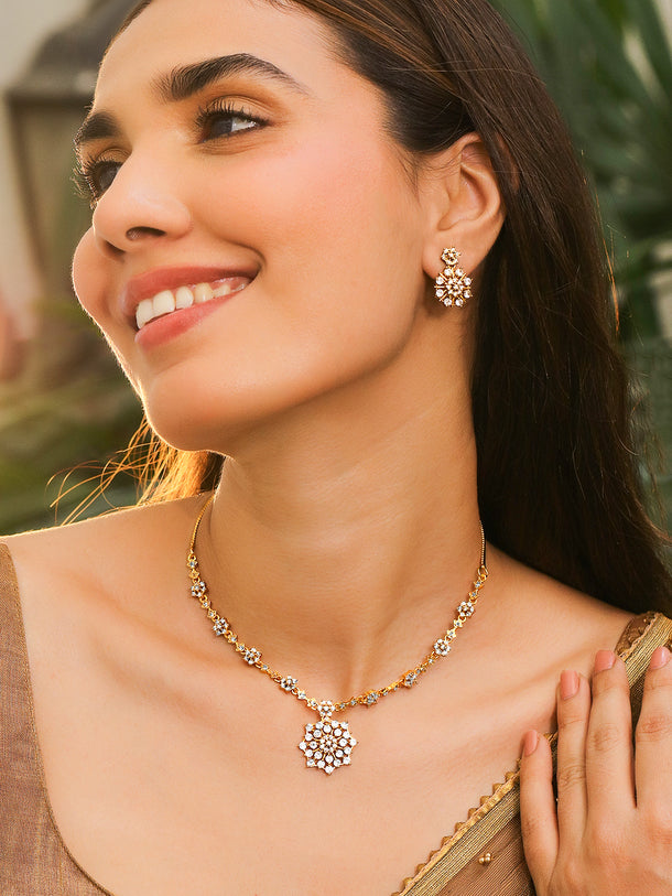 Alluring American Diamond Zirconia Necklace Set