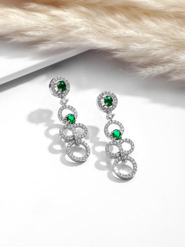 Ring Motif American Diamond Zirconia Necklace Set
