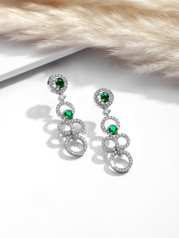 Ring Motif American Diamond Zirconia Necklace Set