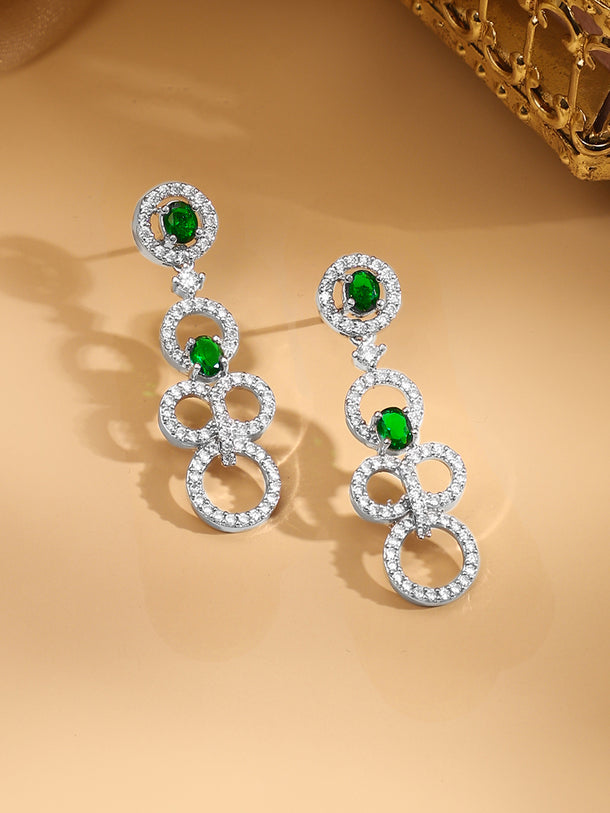 Ring Motif American Diamond Zirconia Necklace Set