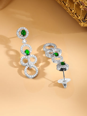 Ring Motif American Diamond Zirconia Necklace Set