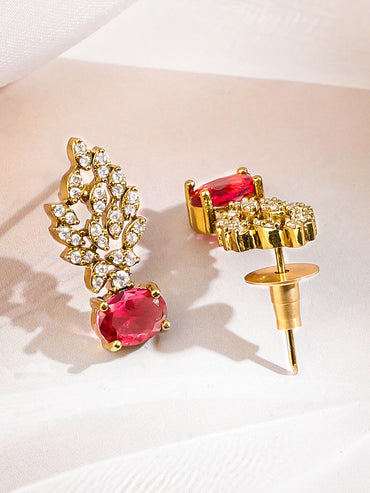 Ruby Blossom Floral Zirconia Necklace Set