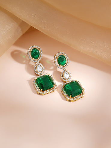 Dainty Green & White Necklace Set