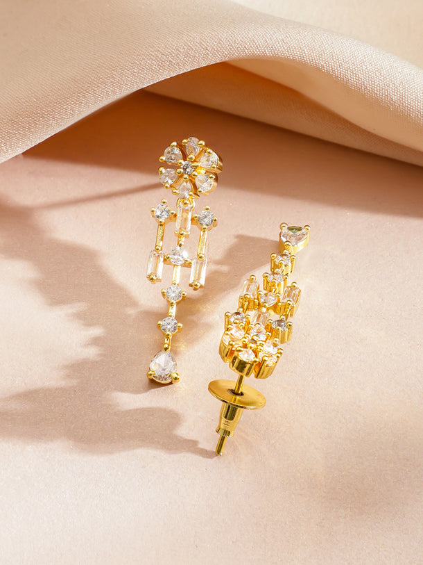 Gold Necklace Set With American Diamond Zirconia