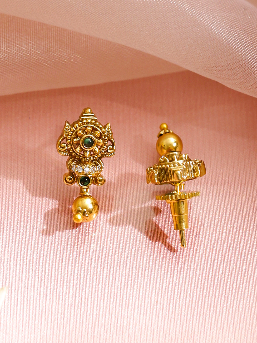 American Diamond Zirconia Gold Drops Necklace Set