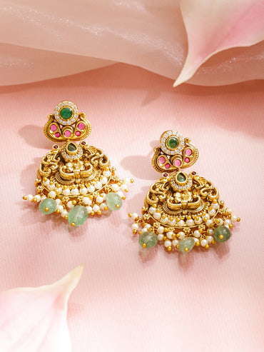 Royal Fest Green Pink Necklace Set