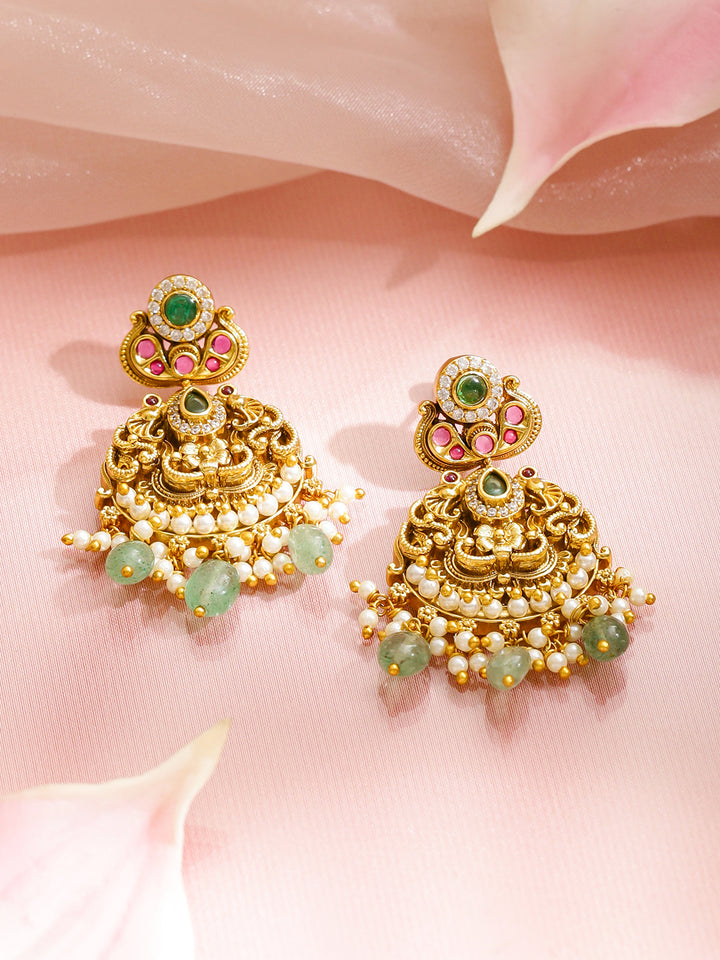 Royal Fest Green Pink Necklace Set