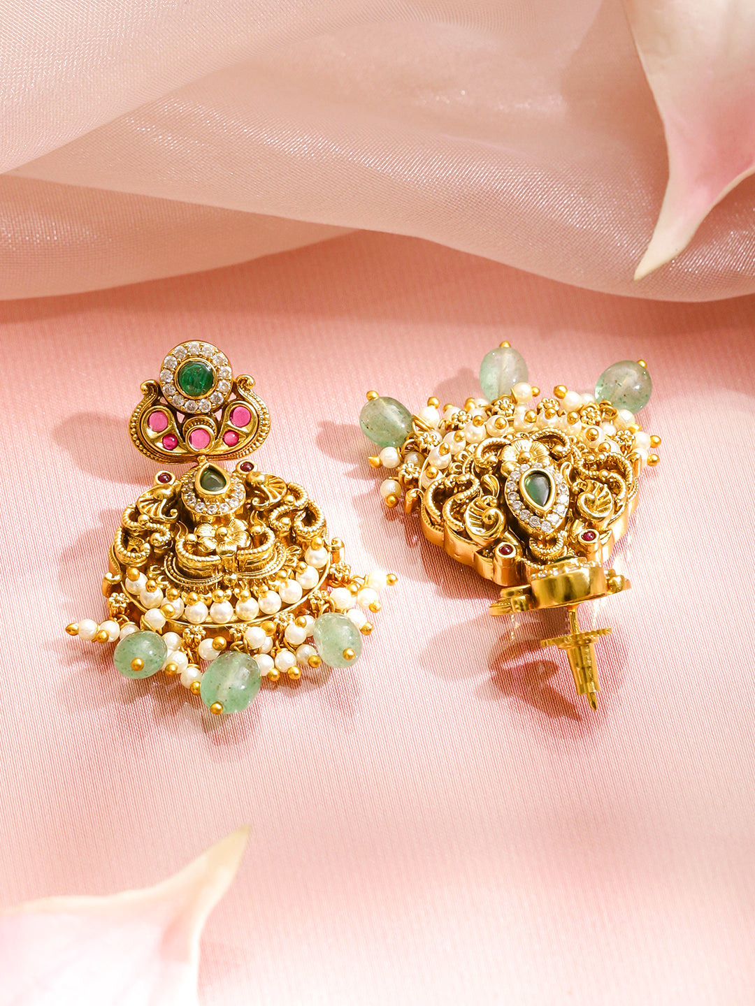 Royal Fest Green Pink Necklace Set