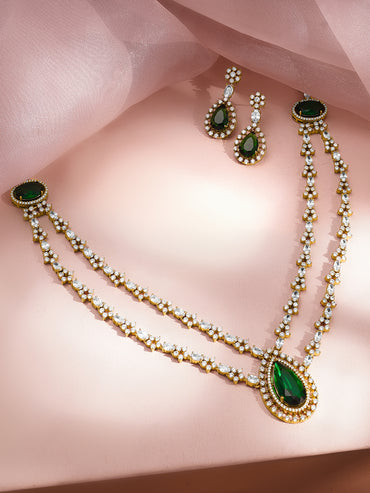 Wedding Elegance Emerald Necklace Set