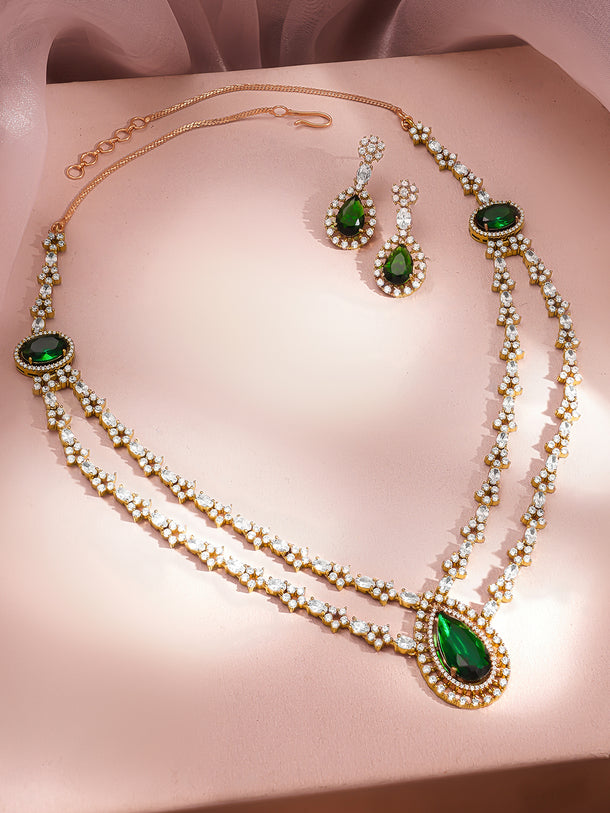 Wedding Elegance Emerald Necklace Set