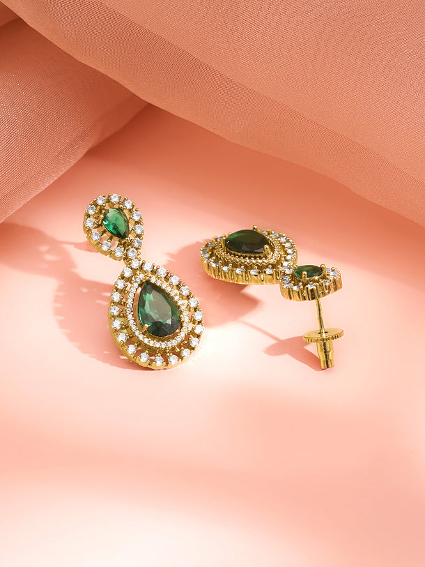 Royal Emerald Zirconia Layer Necklace Set