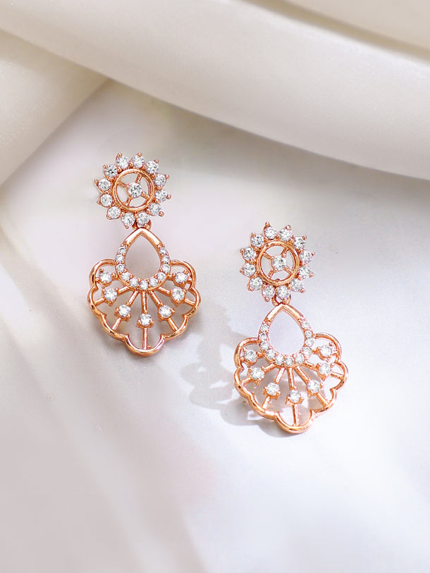 Gold Plated Blush Petal Sparkle Necklace Set