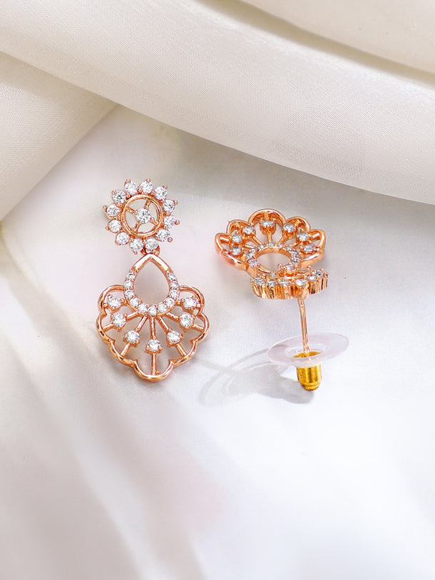 Gold Plated Blush Petal Sparkle Necklace Set