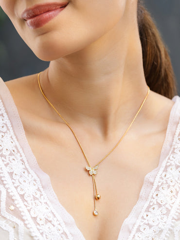 Elegant Butterfly s AD Necklace Chain