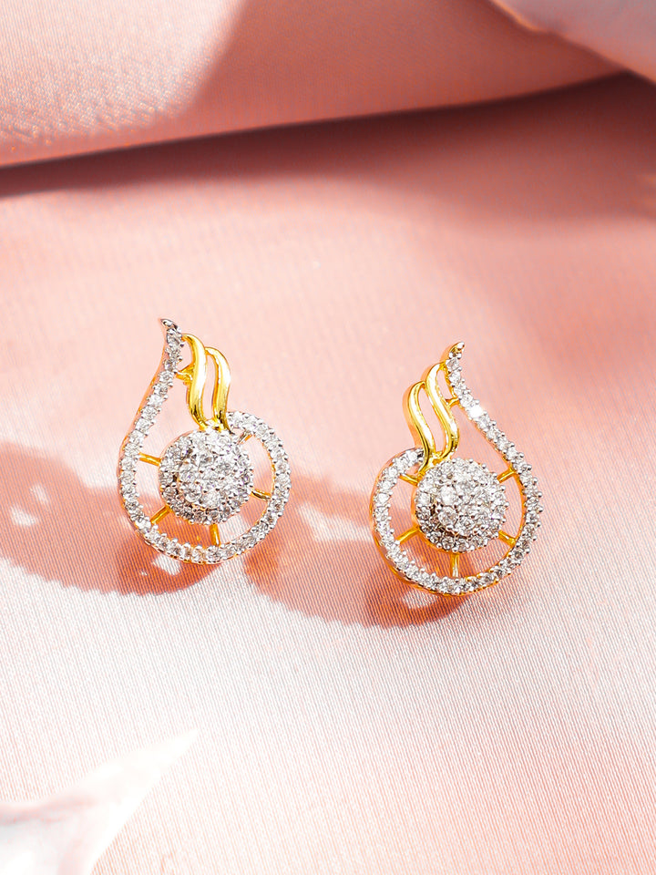 Flame Motif American Diamond Zirconia Necklace Set