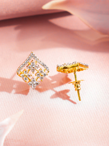 Geometric American Diamond Zirconia Pendant Necklace Set