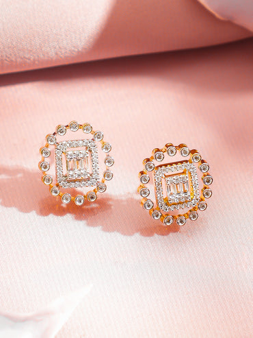 American Diamond Zirconia Studded Round Necklace Set