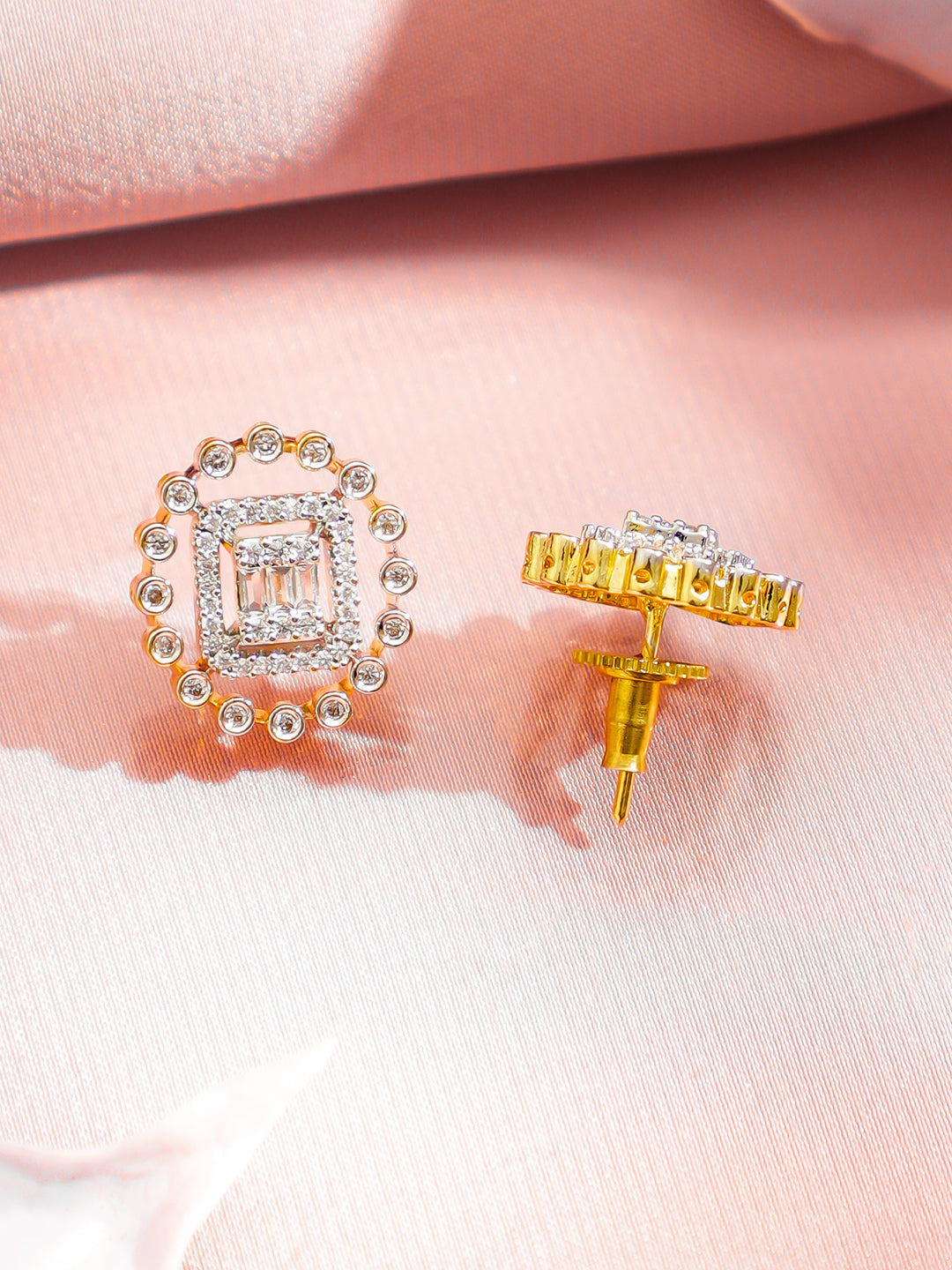 American Diamond Zirconia Studded Round Necklace Set