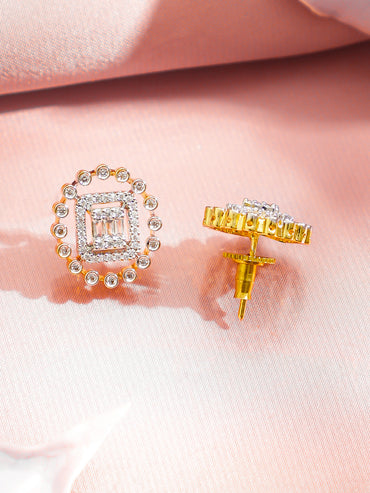 American Diamond Zirconia Studded Round Necklace Set