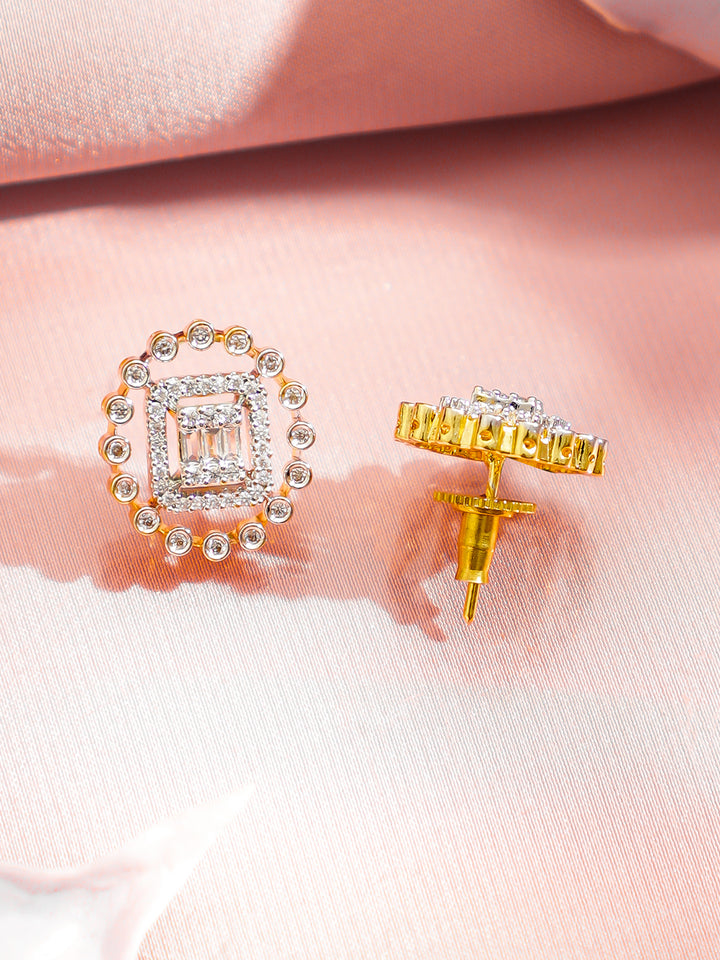 American Diamond Zirconia Studded Round Necklace Set