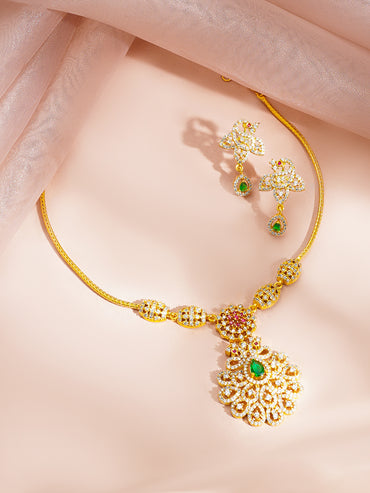 Floral Sparkling Glow Necklace Set