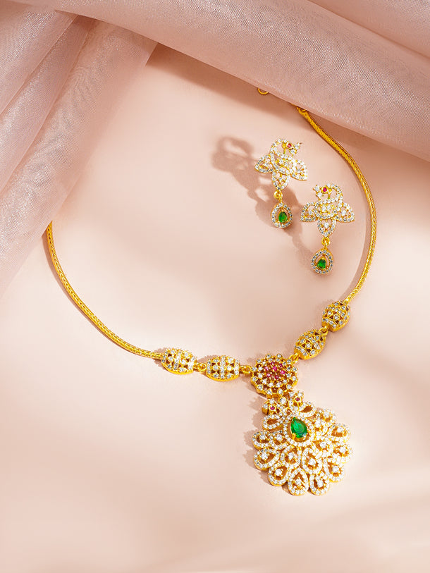 Floral Sparkling Glow Necklace Set