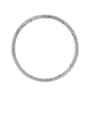 Rubans Silver Plated Set of 2 Zirconia Stone Studded Bangles