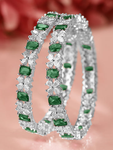 Royal Greens American Diamond Zirconia Bangles
