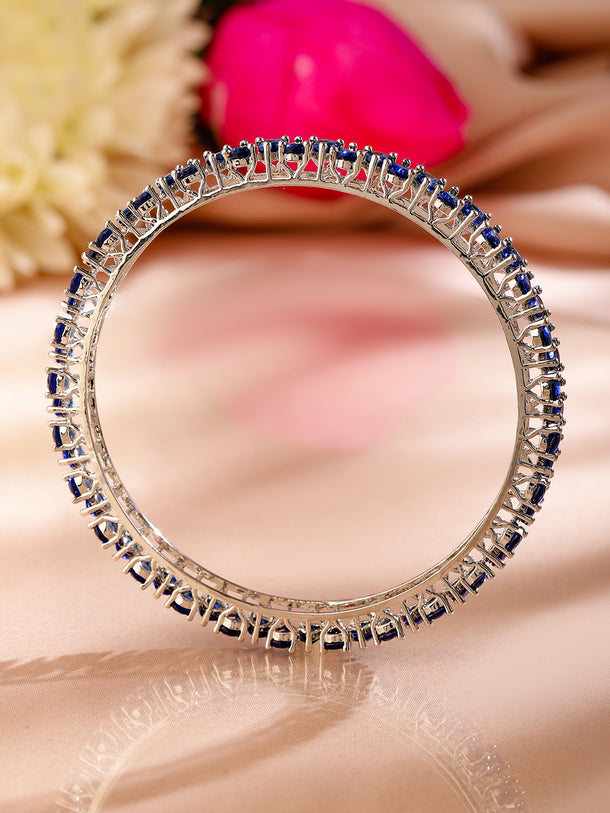 Rhodium Plated Pave Huggies