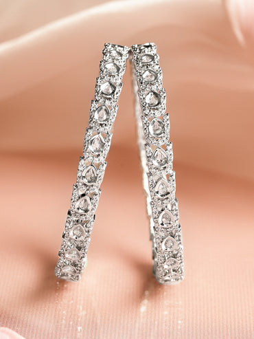 Frosted Radiance Zirconia Studded Bangles