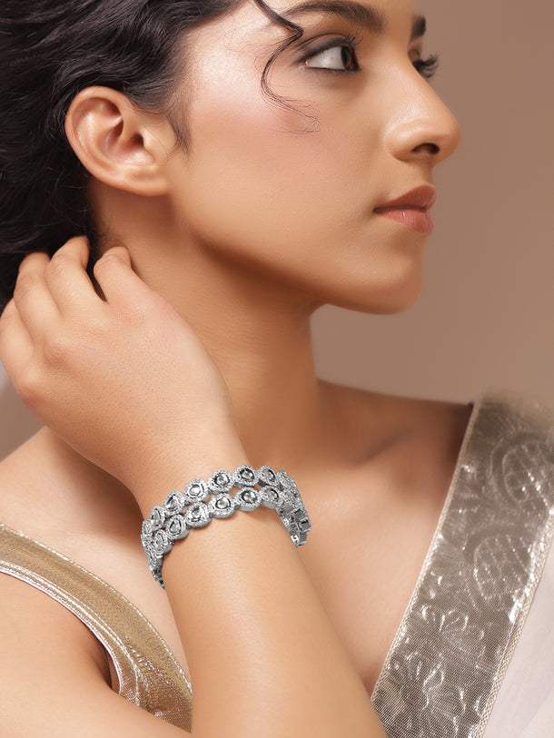 Wedding Ready Silver Finish Bangles