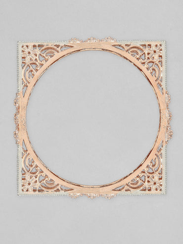 Rubans Set Of 2 Rose Gold-Plated Cubic Zirconia Stone Studded Handcrafted Bangle