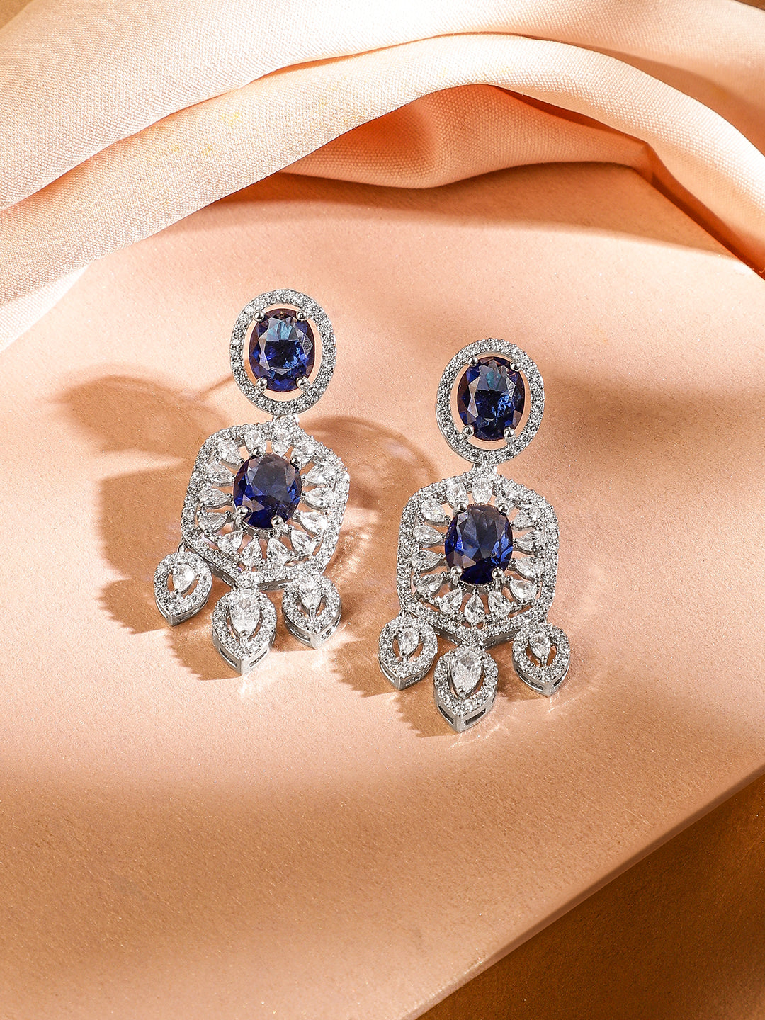 American Diamond Zirconia Blue Choker Set