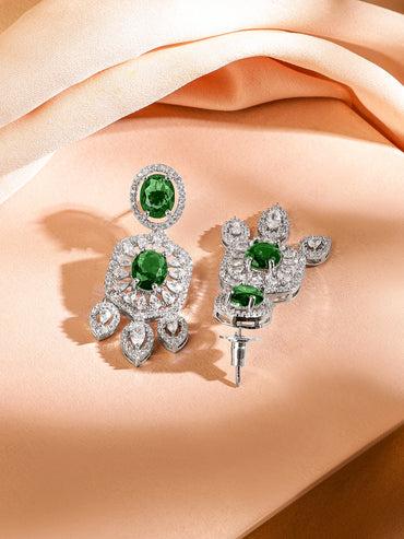 Green Choker Set with American Diamond Zirconia