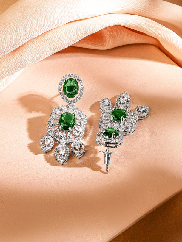 Green Choker Set with American Diamond Zirconia