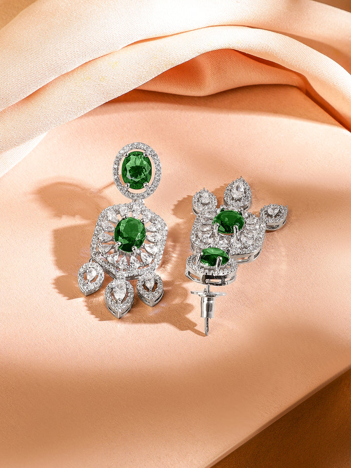 Green Choker Set with American Diamond Zirconia