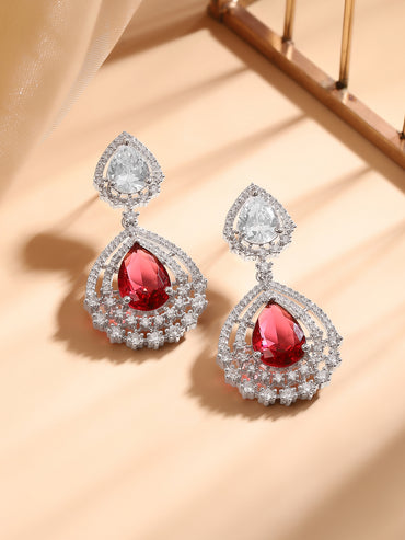 Drops of Love and Light American Diamond Zirconia Earrings