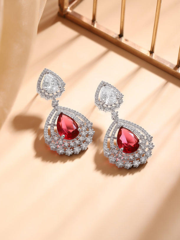 Drops of Love and Light American Diamond Zirconia Earrings