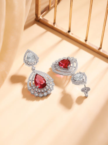 Drops of Love and Light American Diamond Zirconia Earrings