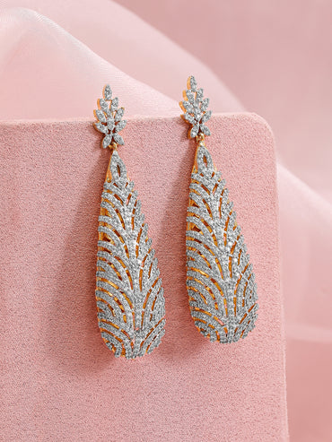 Floral Luxe American Diamond Zirconia Statement Earrings