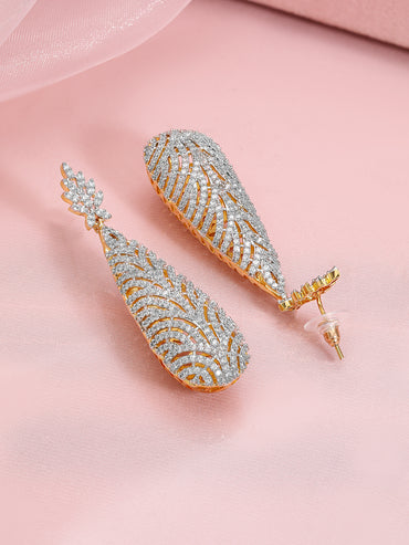 Floral Luxe American Diamond Zirconia Statement Earrings